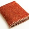 Orange border crush design yak wool blanket