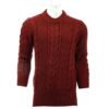 Moss cable knit woolen sweater