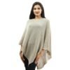 100% pure cashmere poncho with cable v-neck