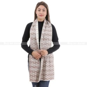 polka dot grey brown pashmina scarf diamond knitland