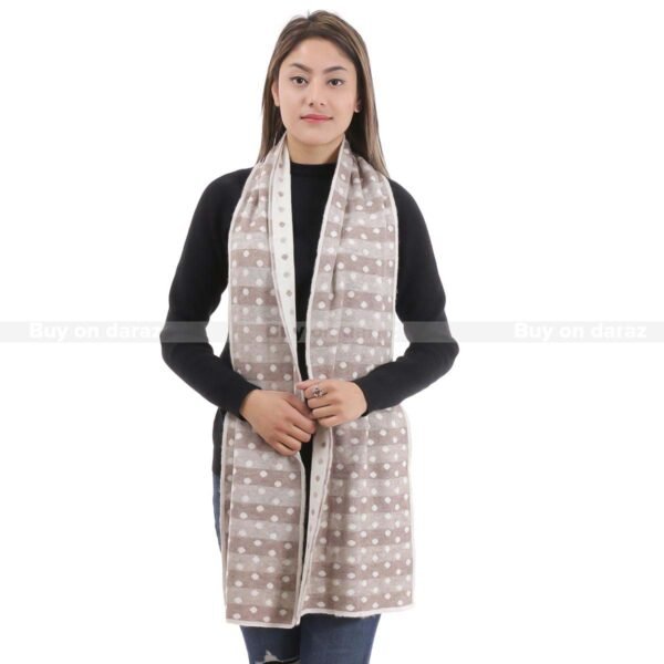 polka dot grey brown pashmina scarf diamond knitland