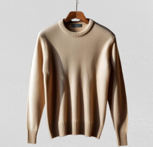beige cashmere men's sweater