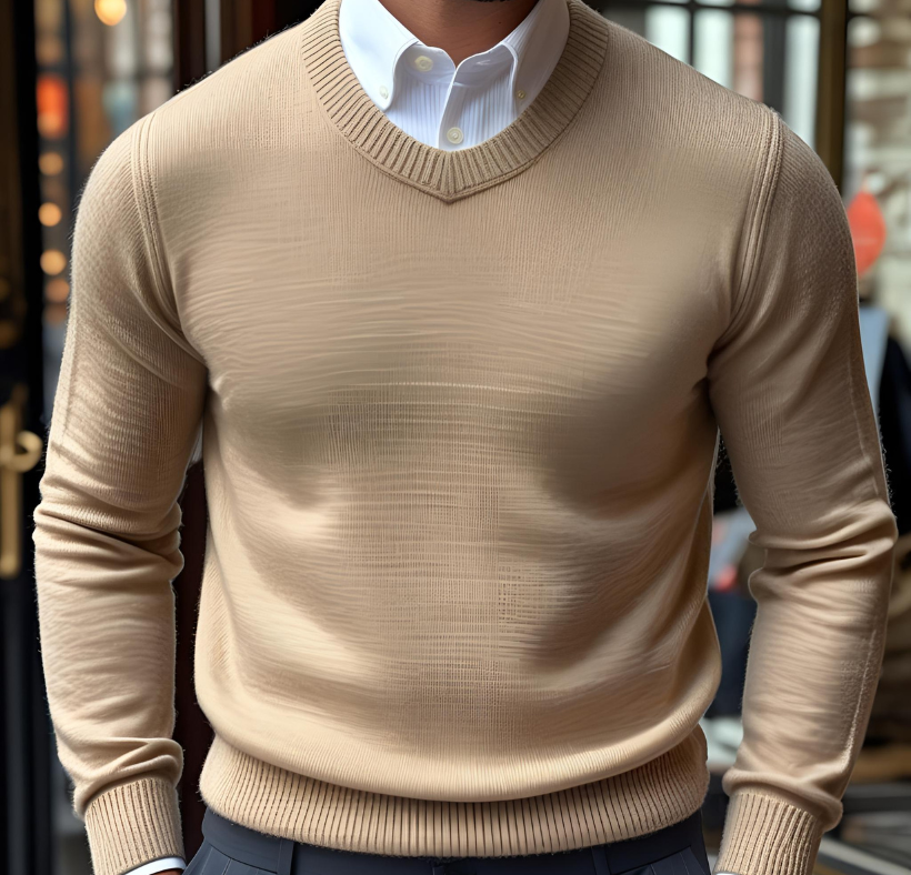 Beige Cashmere Men’s Sweater