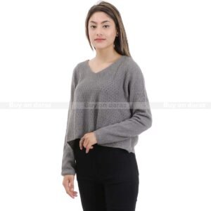 grey yak wool tops for women grey in color made in nepal by diamond knitland