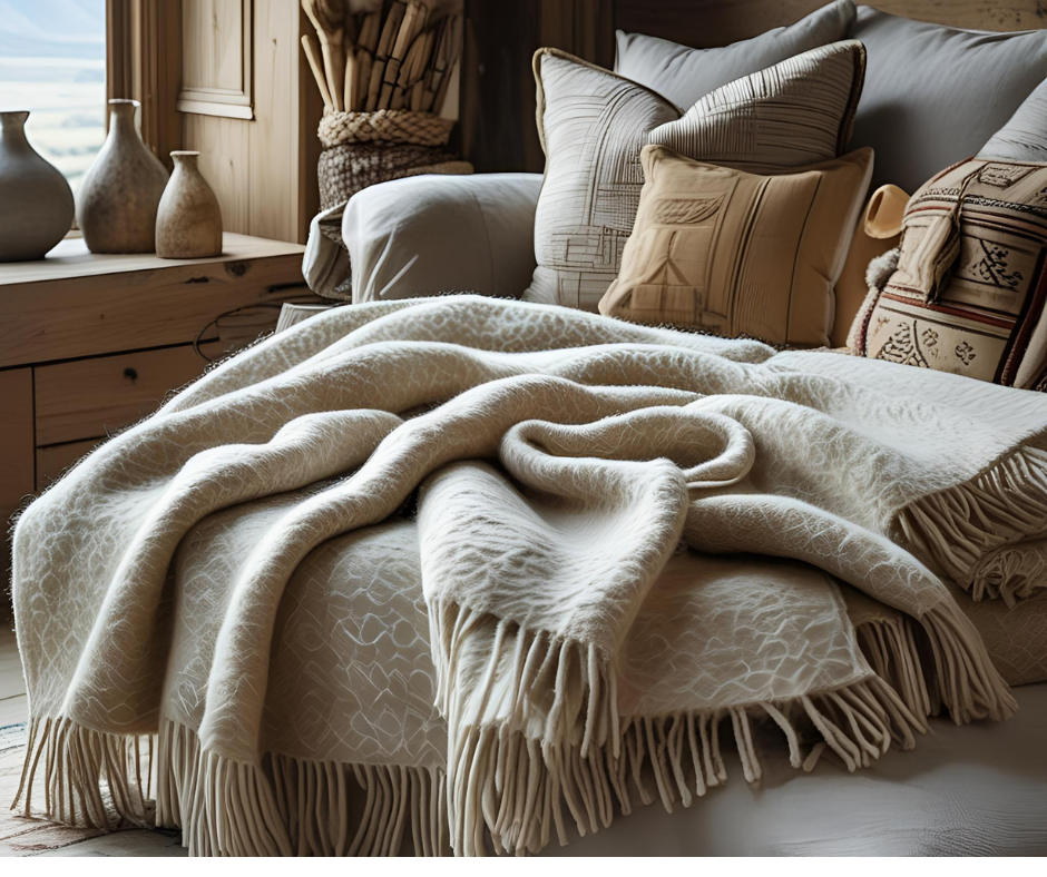 Diamond knitland pure yak wool blanket
