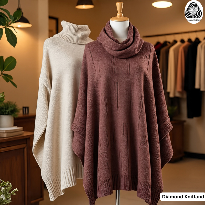 cashmere poncho by diamond knitland