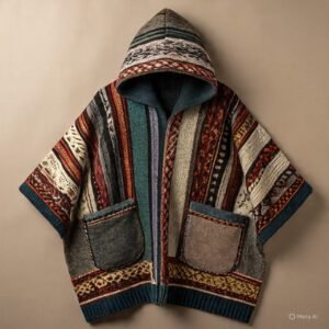 Yak Wool Poncho by diamond knitland