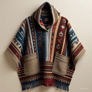 Yak Wool Poncho made in nepal by diamond knitland
