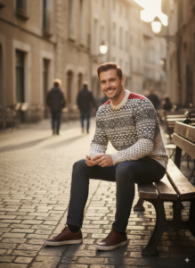 merino wool sweater made in nepal by diamond knitland