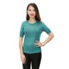 Teal Green Half Sleeve Bamboo Top for Women