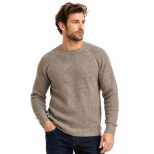 waffle knit yak wool sweater