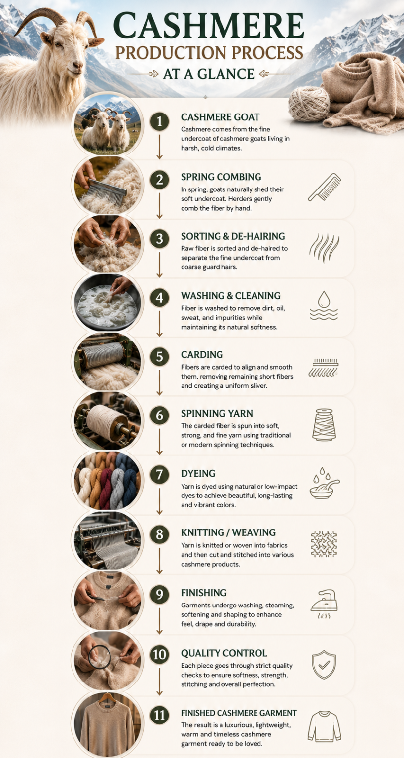 Cashmere Process How Is Cashmere Made? The Complete Goat-to-Garment Journey (2026 Guide)