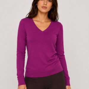 cashmere silk v-nck sweater front image