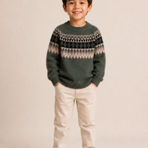 Kids Nordic Cashmere Sweater by diamond knitland