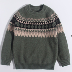 Kids Nordic Cashmere Sweater in green