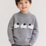 kids pure cashmere sweater sheep intarsia